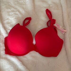 PINK Victoria's Secret Bright Red Lightly Padded Bra